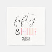 Serviette En Papier 50 et fabuleux Custom 50e Anniversaire Script mode (Devant)