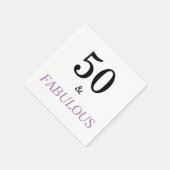 Serviette En Papier 50 et fabuleux devis d'anniversaire Black Purple T (Coin)