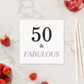 Serviette En Papier 50 et fabuleux devis d'anniversaire Black Purple T (En situation)