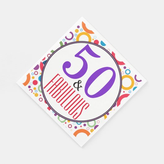 Serviette En Papier 50 et Fabuleux fête d'anniversaire (Coin)