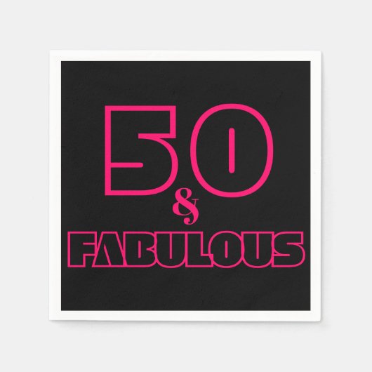 Serviette En Papier 50 et Fabuleux fête d'anniversaire (Devant)
