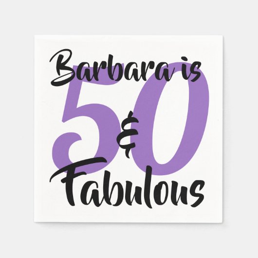 Serviette En Papier 50 et fabuleux fête d'anniversaire personnalisée (Devant)