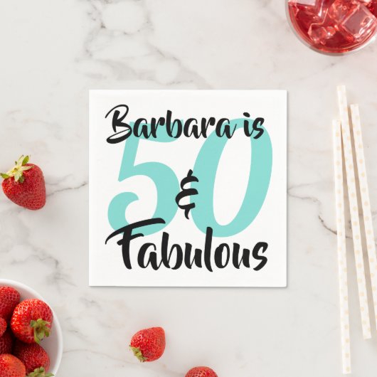 Serviette En Papier 50 et fabuleux fête d'anniversaire personnalisée (En situation)