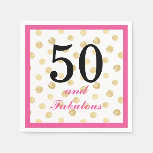 Serviette En Papier 50 et fabuleux papier de fête d'anniversaire (Devant)