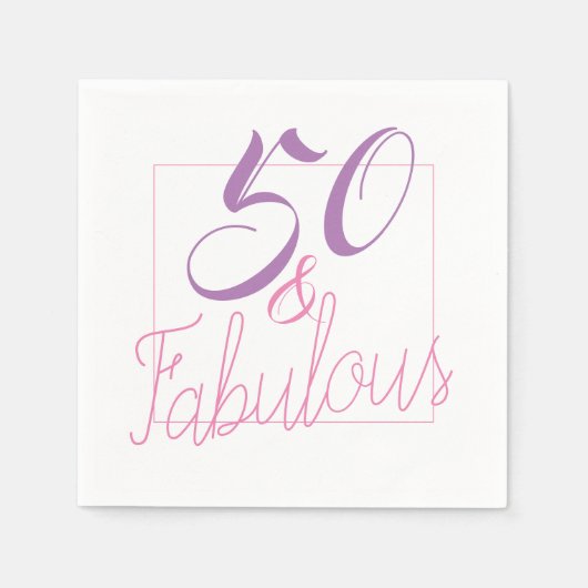 Serviette En Papier 50 Et Fabuleux Papier de fête d'anniversaire servi (Devant)