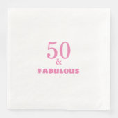 Serviette En Papier 50 Et Fabuleux Pink Stylish Birthday Party 2022 (Devant)