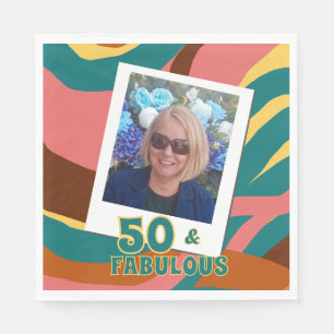 Serviette En Papier 50 et Fabuleux rétro style fête d'anniversaire