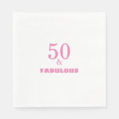 Serviette En Papier 50 Et Fabuleux Rose élégant Cool de fête d'anniver (Devant)