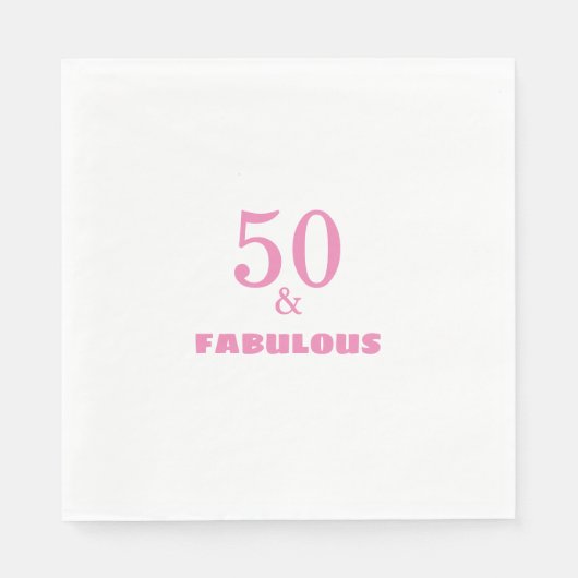 Serviette En Papier 50 Et Fabuleux Rose élégant Cool de fête d'anniver (Devant)