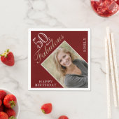 Serviette En Papier 50 et fabuleux script photo 50e anniversaire (En situation)