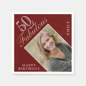 Serviette En Papier 50 et fabuleux script photo 50e anniversaire (Devant)