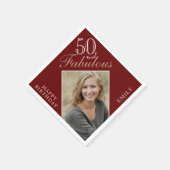 Serviette En Papier 50 et fabuleux script photo 50e anniversaire (Coin)