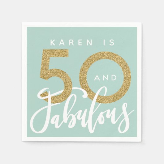 Serviette En Papier 50 et fabuleux serviettes de fête d'anniversaire (Devant)