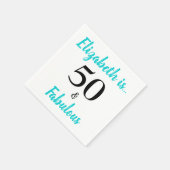 Serviette En Papier 50 et fabuleux Turquoise Anniversaire Serviettes (Coin)