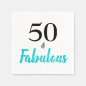 Serviette En Papier 50 et Fabuleux Turquoise fête d'anniversaire (Devant)