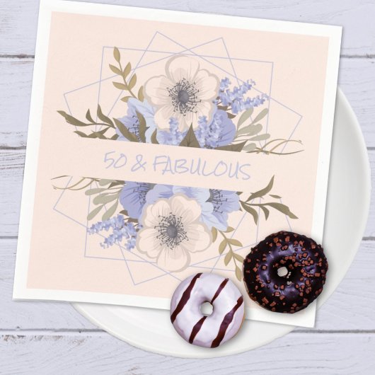 Serviette En Papier 50 et fabuleux Violet Pastel Cinq Pétales Rose sau