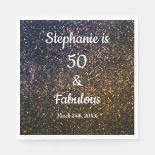 Serviette En Papier 50 Et Fabulous Birthday Gold Parties scintillant O