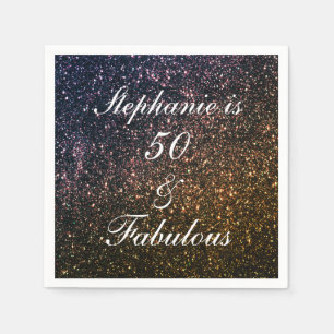 Serviette En Papier 50 Et Fabulous Birthday Gold Parties scintillant O