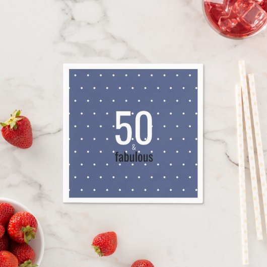 Serviette En Papier 50 et Fabulous Blue Dots 50e anniversaire (En situation)