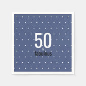Serviette En Papier 50 et Fabulous Blue Dots 50e anniversaire (Devant)