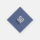 Serviette En Papier 50 et Fabulous Blue Dots 50e anniversaire (Coin)
