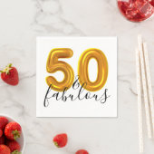Serviette En Papier 50 et Fabulous Gold Birthday Party (En situation)