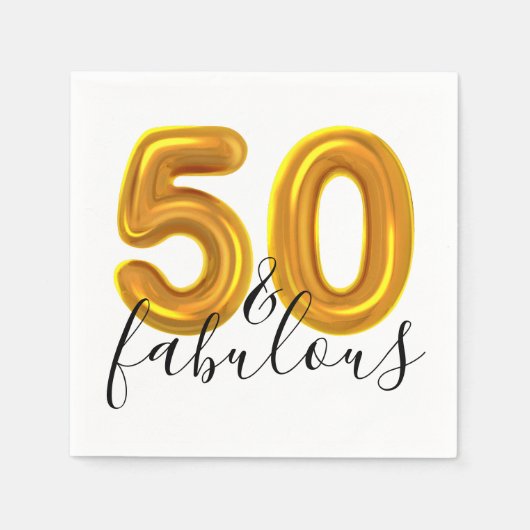 Serviette En Papier 50 et Fabulous Gold Birthday Party (Devant)