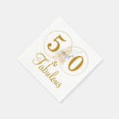Serviette En Papier 50 et Fabulous Gold Floral fête d'anniversaire (Coin)