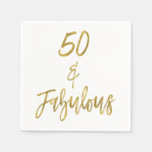 Serviette En Papier 50 et Fabulous Gold Foil Anniversday Napkins (Devant)