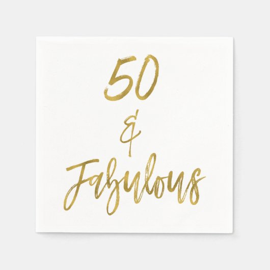 Serviette En Papier 50 et Fabulous Gold Foil Anniversday Napkins (Devant)