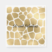 Serviette En Papier 50 et Fabulous Gold Giraffe Imprimer Abstrait (Devant)