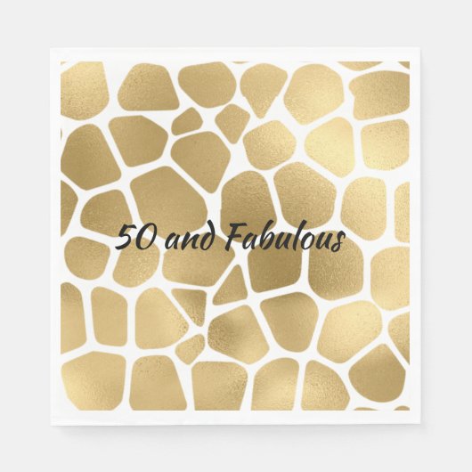 Serviette En Papier 50 et Fabulous Gold Giraffe Imprimer Abstrait (Devant)