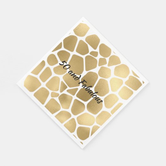 Serviette En Papier 50 et Fabulous Gold Giraffe Imprimer Abstrait (Coin)