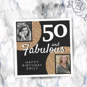 Serviette En Papier 50 et Fabulous Gold Parties scintillant 2 Photo 50