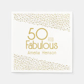 Serviette En Papier 50 et Fabulous Gold Parties scintillant 50e annive (Devant)