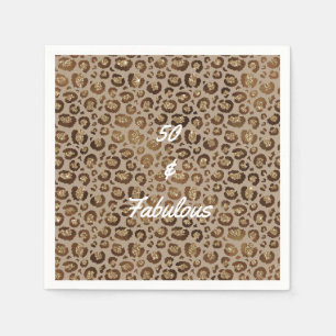Serviette En Papier 50 et Fabulous Gold Parties scintillant Cheetah