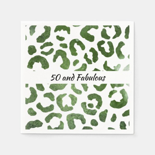 Serviette En Papier 50 et Fabulous Green Cheetah Imprimer Abstrait (Devant)