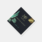 Serviette En Papier 50 et Fabulous Green Gold Feuilles fête d'annivers (Coin)