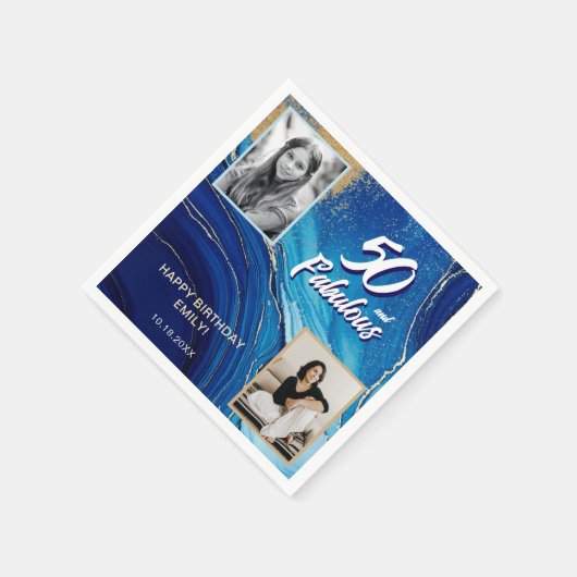 Serviette En Papier 50 et Fabulous Marble Parties scintillant 2 Photo (Coin)