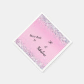 Serviette En Papier 50 et Fabulous Parties scintillant d'argent rose (Coin)