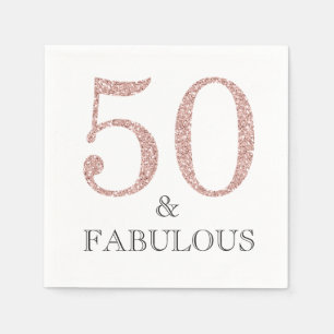 Serviette En Papier 50 et Fabulous Pink Parties scintillant 50e fête d