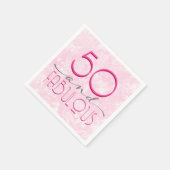 Serviette En Papier 50 et Fabulous Pink Retro Typography Party (Coin)
