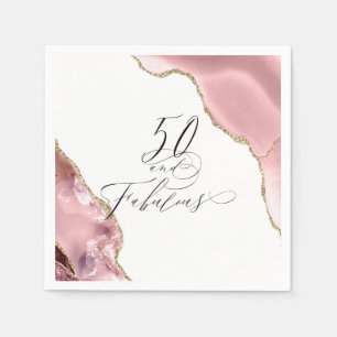 Serviette En Papier 50 et Fabulous Rose Gold Parties scintillant Agate