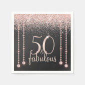 Serviette En Papier 50 et Fabulous Rose Gold Parties scintillant Diamo (Devant)