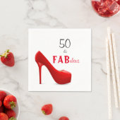 Serviette En Papier 50 et Fabulous Rouge et Noir 50e anniversaire (En situation)