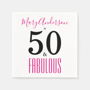 Serviette En Papier 50 et fête d'anniversaire fabuleuse de nom de