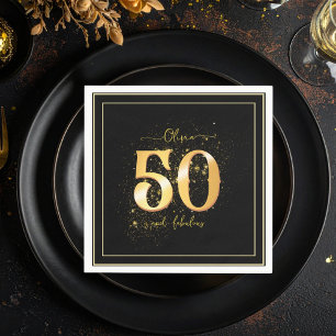 Serviette En Papier 50 et Parties scintillant fabuleuse Elegant Gold B