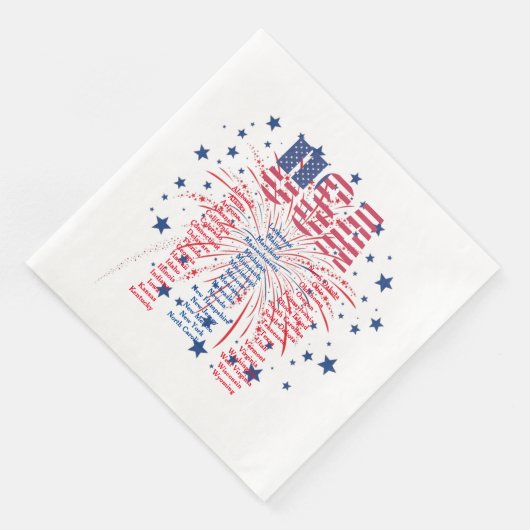 Serviette En Papier « 50 États » (Coin)