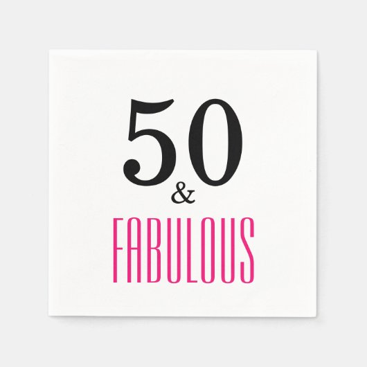 Serviette En Papier 50 & Fabuleuse fête d'anniversaire (Devant)