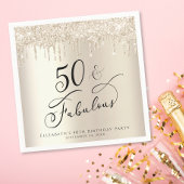 Serviette En Papier 50 Fabuleuse Parties scintillant Champagne Gold Pe